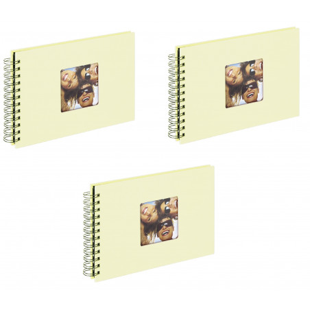 Lot de 3 Albums classique à spirales - WALTHER "Fun" - 17 x 23 cm -Beige