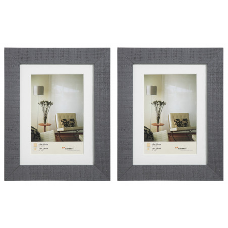 Lot de 2 cadres photos en bois - Walther Home - 20 x 30 cm - Gris foncé