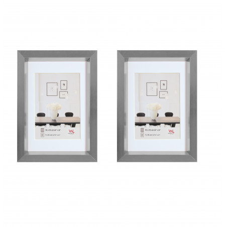 Lot de 2 cadres - Walther Steel Style - 13 x 18 cm - Acier