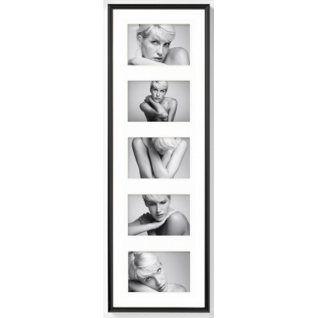 Cadre photo en plastique multi vues - Walther Galeria - 5 vues - 73 x 24 cm - Noir