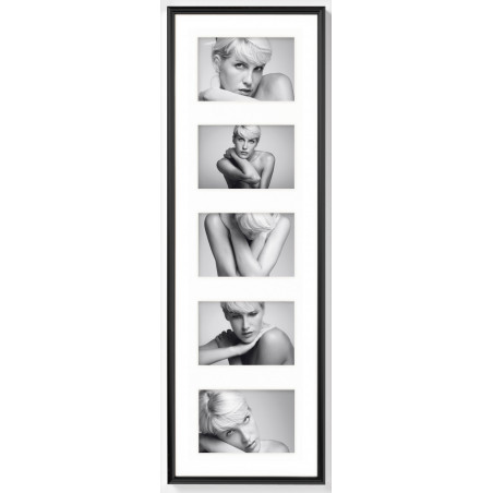 Cadre photo en plastique multi vues - Walther Galeria - 5 vues - 73 x 24 cm - Noir