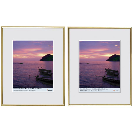 Lot de 2 cadres photos - Walther Galeria - 40 x 50 cm - Doré