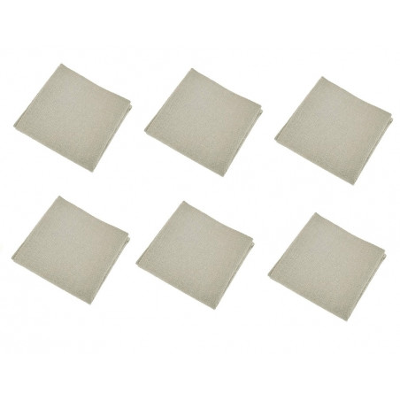 Lot de 6 serviettes de table en coton - Yuco - 45 x 45 cm - Beige