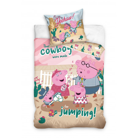 Parure de lit Peppa pig - 140 x 200 cm + 70 x 90 cm - Enfant - Rose