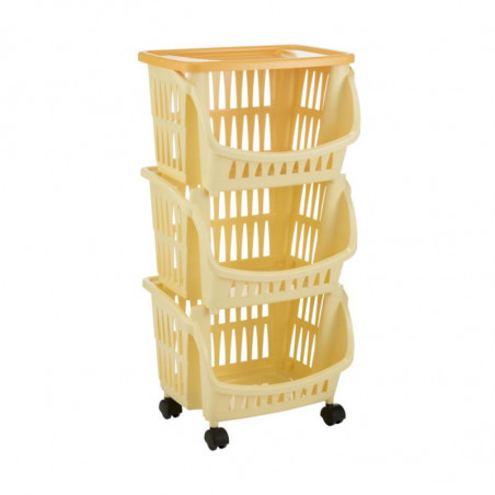 Chariot de cuisine - L 39,5 x l 30 x H 77 cm - Jaune