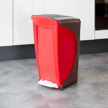 Poubelle à pédale 17L - 23 x 30 x 43 cm - Rouge corail