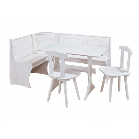 Coin repas - 2 tables 2 chaises - Blanc