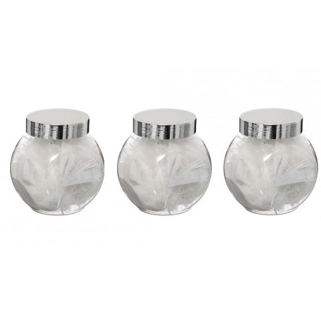 Lot de 3 bocaux
 à plumes - L 9,5 x l 7,5 x H 9,8 cm - Blanc