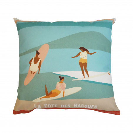 Coussin en coton déhoussable - Surf power - 45 x 45 cm