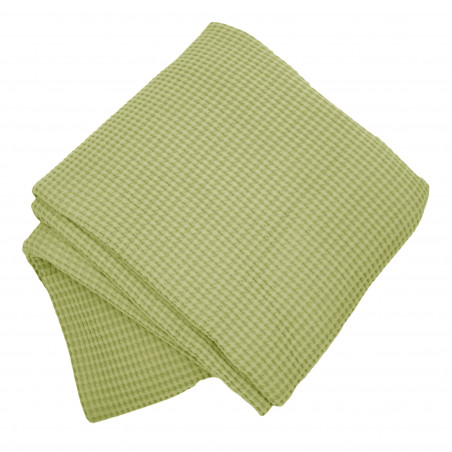 Plaid nid d'abeille - 140 x 180 cm - Vert pomme
