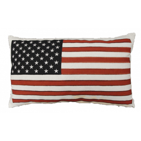 Coussin déhoussable - Drapeau américain - 25 x 50 cm