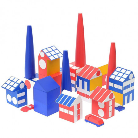 Cubes Factory Town - Ladislav Sutnar - 40 x 24 x 5 cm - Multicolore