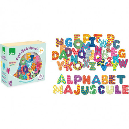 Magnets Alphabet majuscule 56 pcs - 15 x 14 x 6 cm - Jeux éducatifs