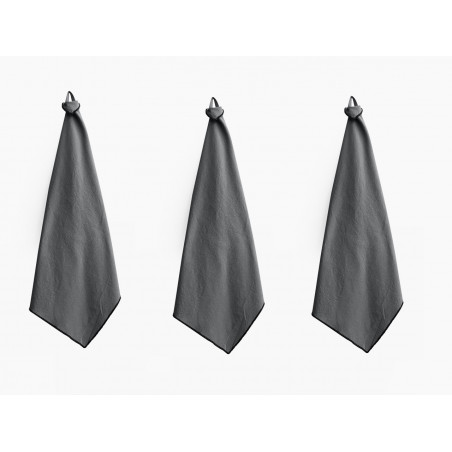 Lot de 3 torchons - Hono - 50 x 70 cm - Anthracite