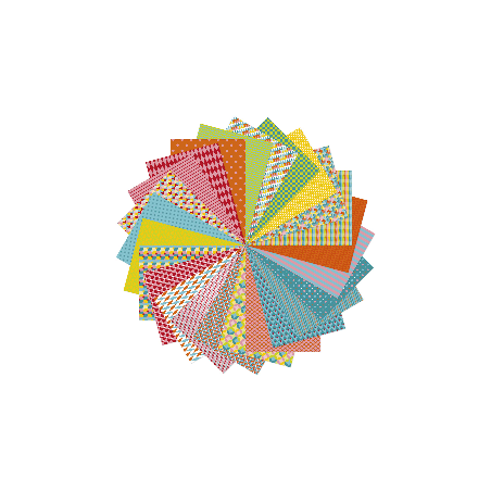 Lot de 96 feuilles de papier - Geometric - 21 x 1,8 x 29,7 cm - Multicolore
