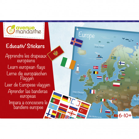 Apprendre les drapeaux européens - 23 x 4 x 16 cm - Jeux éducatifs