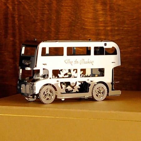 Maquette bus londonien - 9 x 3 x 5,2 cm - Argenté