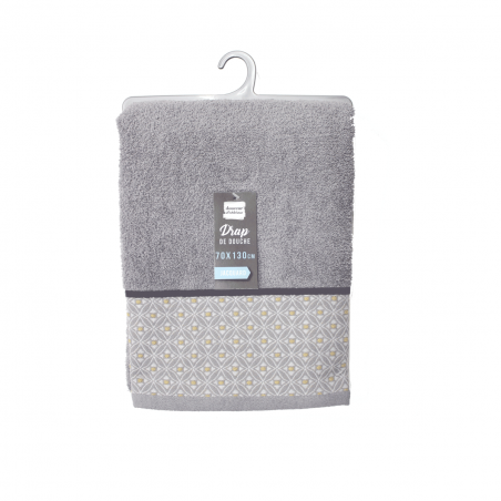 Drap de douche - Belina - 70 x 130 cm - Gris