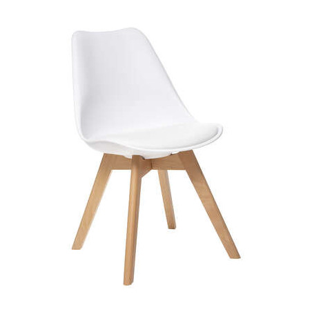 Chaise à coque Baya - 48 x 55 x 81 cm - Blanc