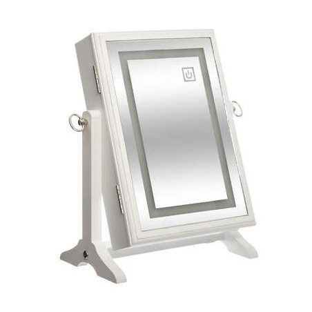 Armoire à bijoux LED - 31,5 x 18 x 36,5 cm - Blanc