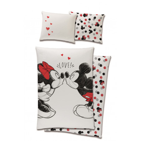 Parure de lit Mickey Mouse - 140 x 200 cm - Blanc