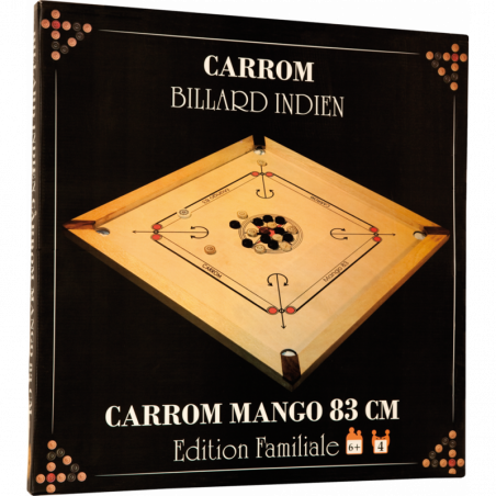 Billard Indien - Carrom Mango - 83 x 83 cm