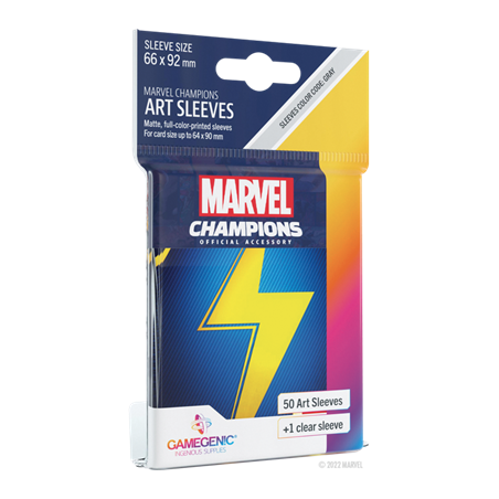 Marvel Champions - 50 protèges cartes MS Marvel - 6,6 x 9,2 cm - 50 sachets