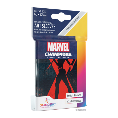 Marvel Champions - 50 Protèges-cartes Black Widow - 6,6 x 9,2 cm