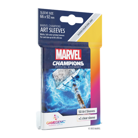 Marvel Champions - 50 Protèges-cartes Thor - 6,6 x 9,2 cm