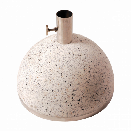 Pied de parasol en granit - D. 35,5 cm x H. 25,5 cm - Blanc