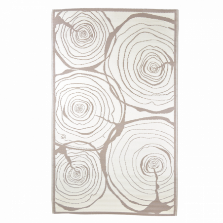 Tapis de jardin rectangulaire - Cernes de croissance - 182 x 122 cm - Beige