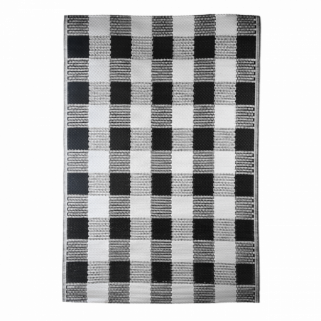 Tapis de jardin à carreaux - 182 x 122 cm - Noir/ Blanc