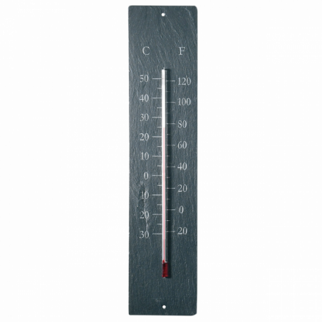 Thermomètre en schiste - l 10 x H 45 cm - Gris