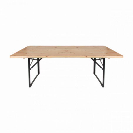 Table en bois et fer pour enfant - L 40 x l 110 x H 54 cm - Beige