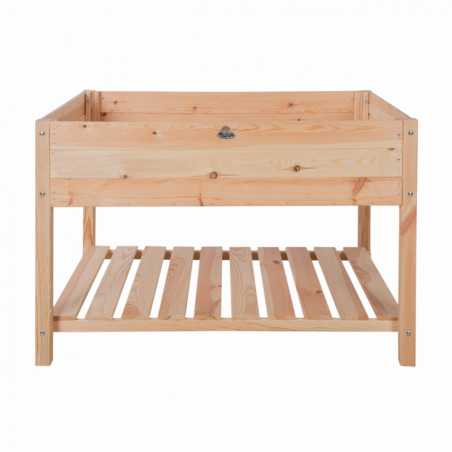 Carré potager en bois naturel XXL - L 78,8 x l 118,8 x H 78 cm - Beige