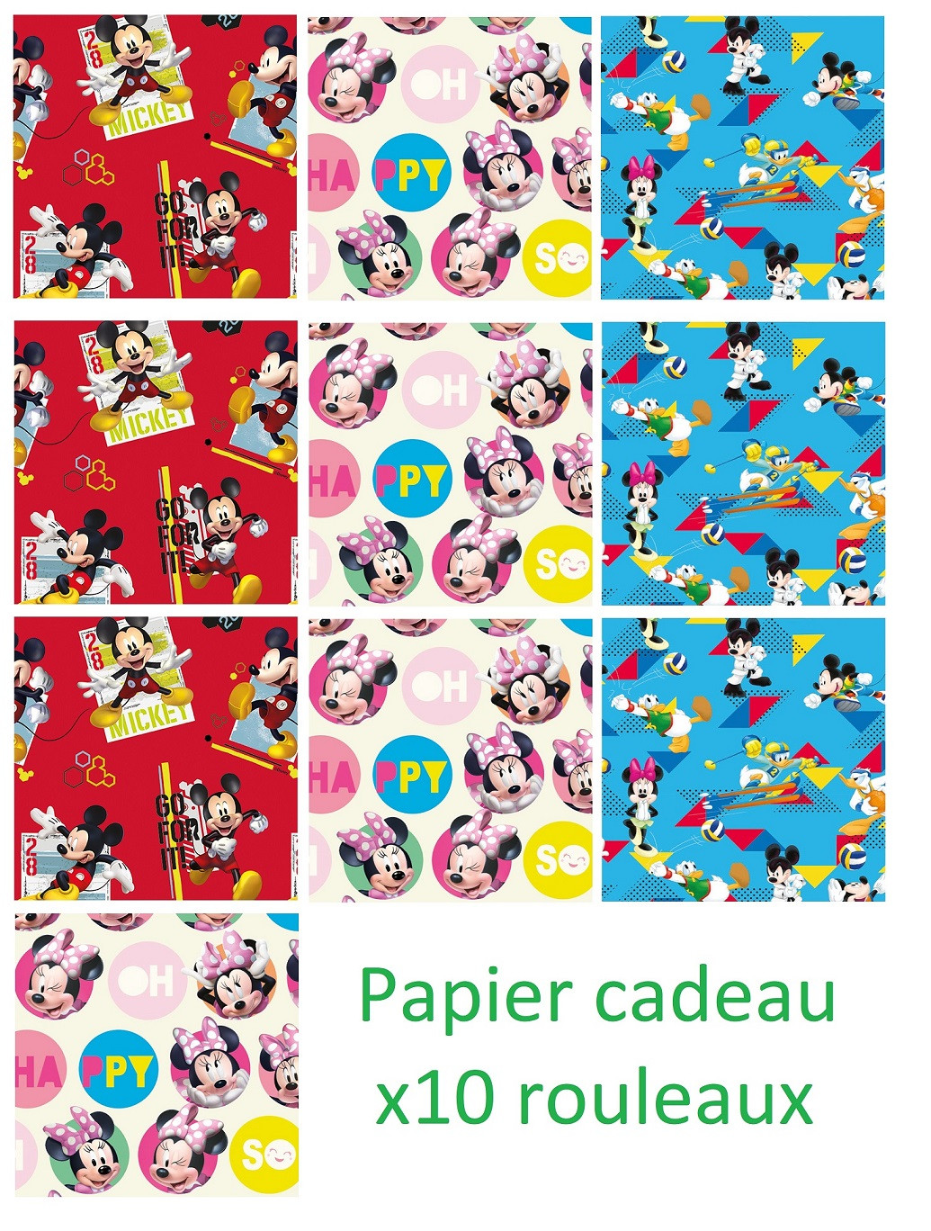 Lot de 6 Rouleau de papier cadeau Disney Mickey Minnie - Modèle Aléatoire -  Noel Emballage Anniversaire - 341 - Cdiscount Beaux-Arts et Loisirs créatifs