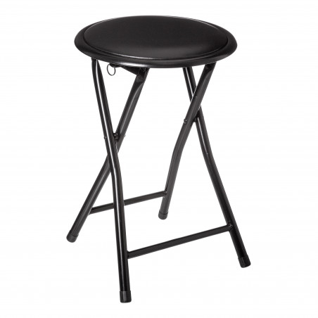 Tabouret pliant - Basic - D 30 x H 45 cm - Noir