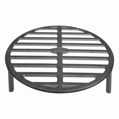 Grille feu de camp en fonte - D 34 x 10,3 cm - Gris