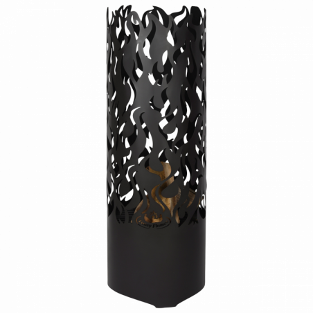 Brasero cylindre - Flammes  - D 39 x 118 cm - Noir