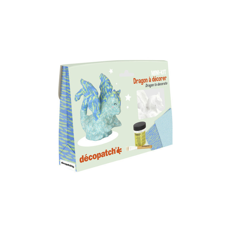 Mini-kit Dragon à décorer soi-même - Dès 5 ans - Kit complet loisir créatif Décopatch DIY