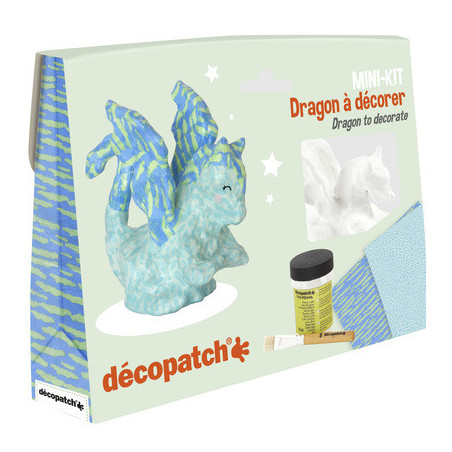 Mini-kit Dragon à décorer soi-même - Dès 5 ans - Kit complet loisir créatif Décopatch DIY