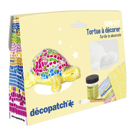 Mini-kit Tortue à décorer soi-même - Dès 5 ans - Kit complet loisir créatif Décopatch DIY
