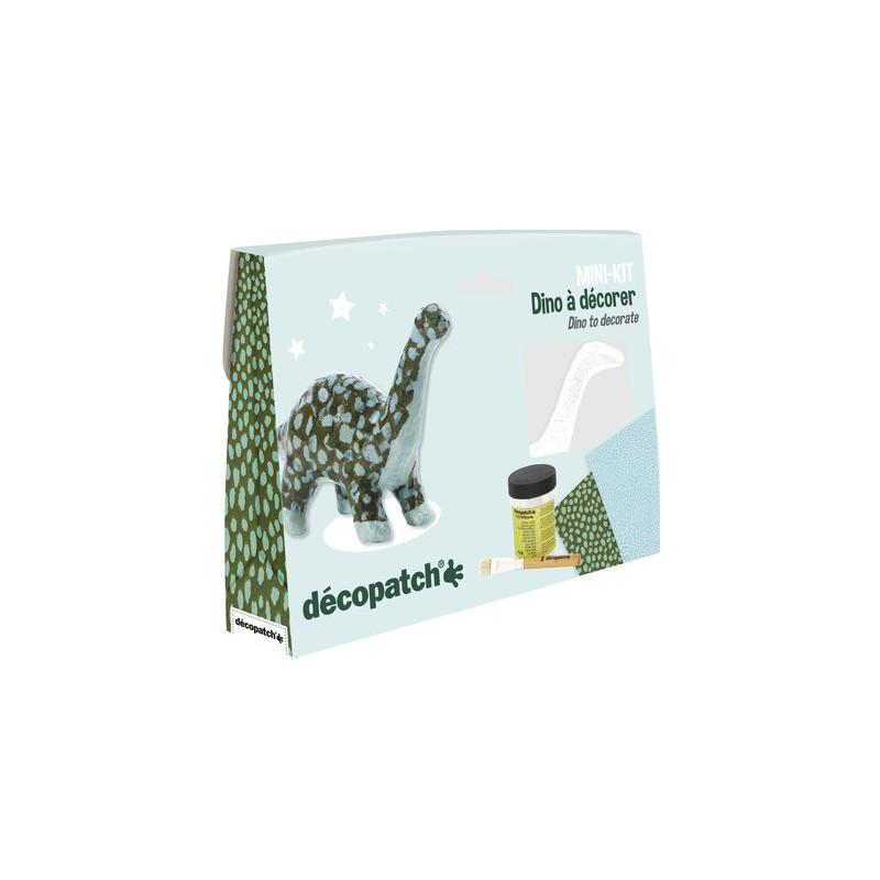 Mini-kit Dinosaure à décorer soi-même - Dès 5 ans - Kit complet loisir créatif Décopatch DIY