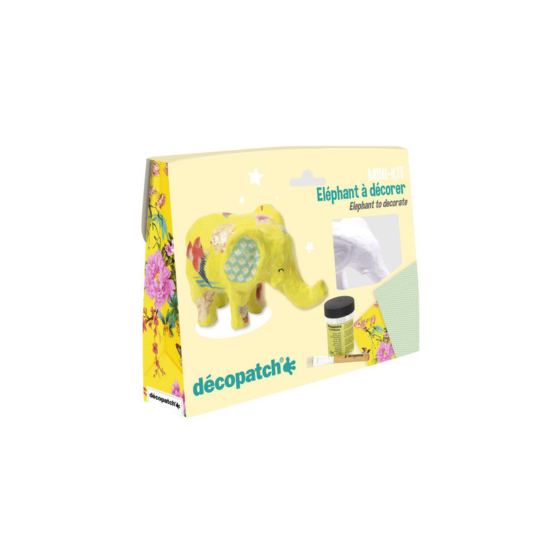 Mini-kit Elephant à décorer soi-même - Dès 5 ans - Kit complet loisir créatif Décopatch DIY