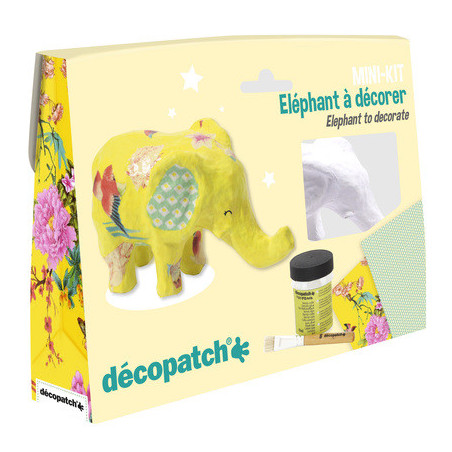 Mini-kit Elephant à décorer soi-même - Dès 5 ans - Kit complet loisir créatif Décopatch DIY