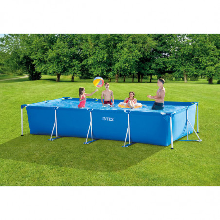 Piscine hors sol tubulaire rectangulaire 4,5 x 2,2 x H 0,84m - Metal Frame Junior - Intex - Avec filtre à cartouches