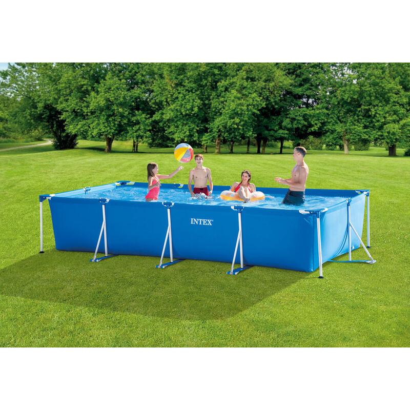 Piscine hors sol tubulaire rectangulaire 4,5 x 2,2 x H 0,84m - Metal Frame  Junior - Intex - Avec filtre à cartouches