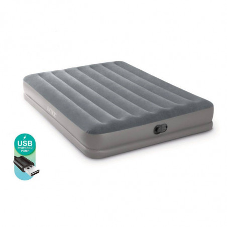 Matelas gonflable 2 places Intex - Mid Rise Flex Pump - Gonfleur USB intégré - 1,52 x 2m x H 30cm