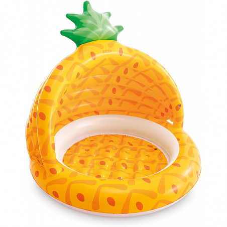 Pataugette gonflable 1 à 3 ans ananas Intex - D 99 cm - Avec pare-soleil