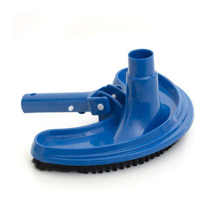 Tête de Balai brosse fond de piscine forme demi lune - Bleu - à brancher sur aspiration de la piscine